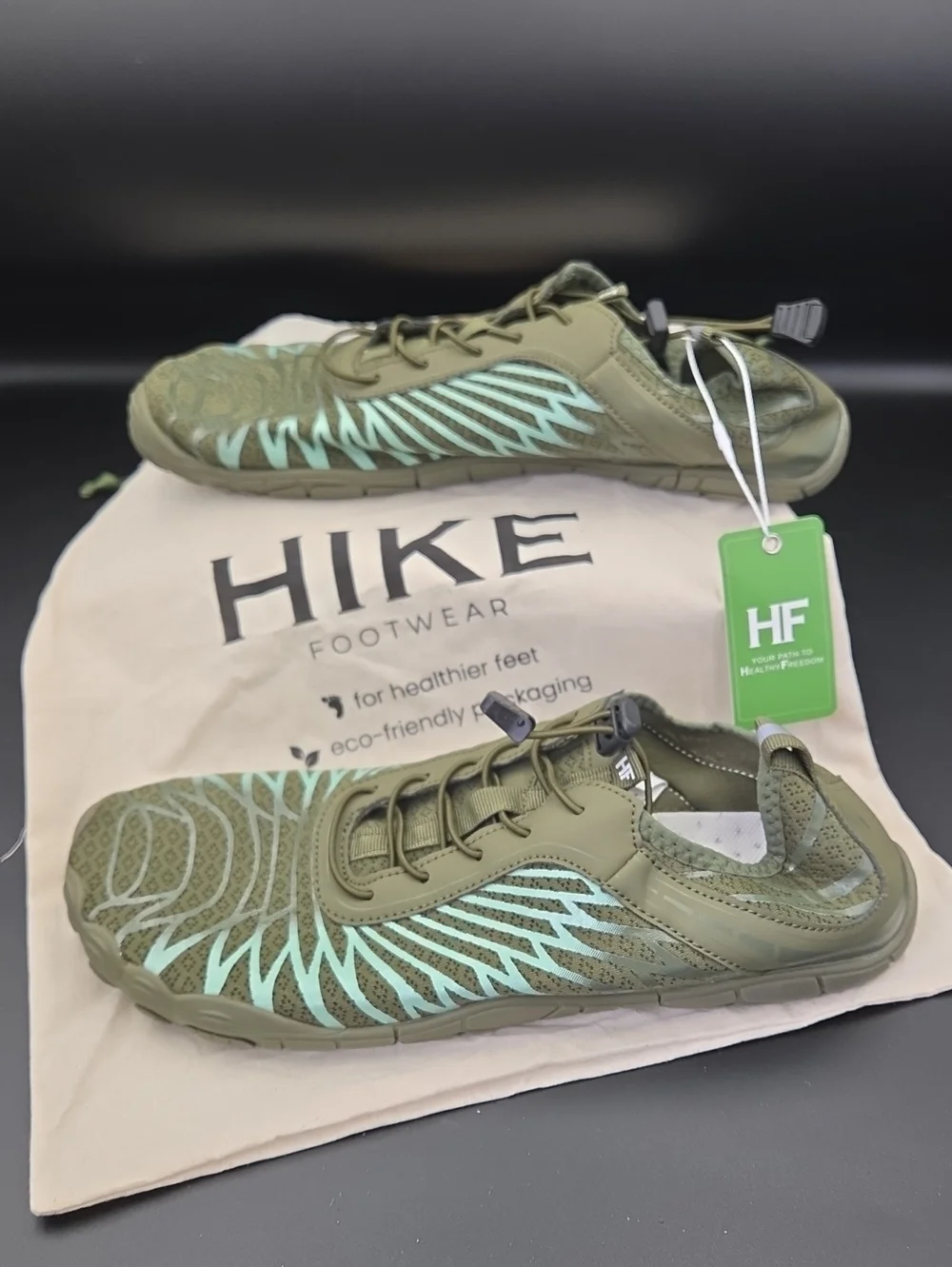 Hike Footwear Barefoot Wide Toe Box Olive Green Mens 11 11.5 Euro 44